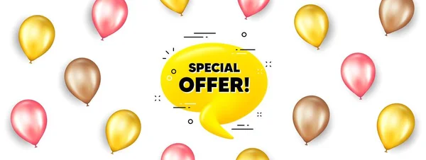 Special Offer Bubble Banner Promotion Banner Balloons Realistic Yellow Chat — Stock Vector