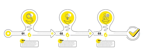 Шаблон Бізнес Інфографіки Лайтбульбашкова Інфографіка Шляху Подорожі Хронологія Кроками Діаграма — стоковий вектор