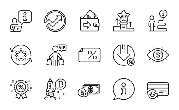 Finance Icons Set Included Icon Bitcoin Project Wallet Dollar Money — Stock Vector