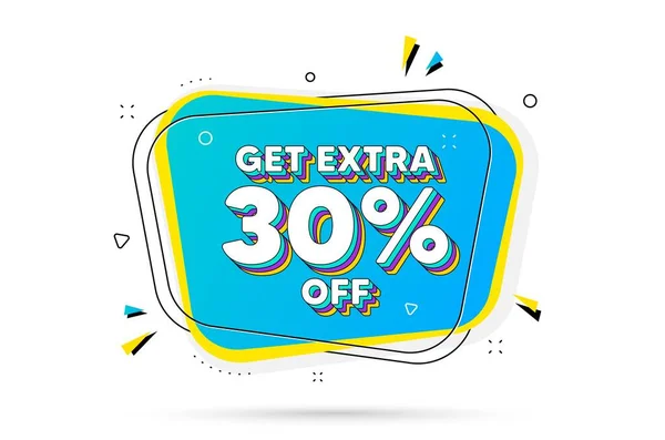 Get Extra Percent Sale Chat Bubble Layered Text Discount Offer — Stock Vector