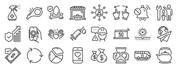 Set Business Icons Teapot Paper Plane Networking Icons Online Market — Stock Vector