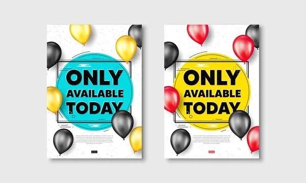 Endast Tillgänglig Idag Flygblad Affischer Med Realistiska Ballonger Täcka Specialerbjudande — Stock vektor