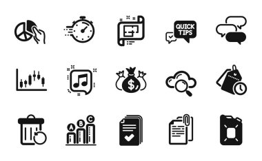 El ilanı, şamdan grafiği ve yatırım simgelerini kontrol et basit seti. Turta grafiği, bulut hesaplama ve belge ekleme simgeleri. Kutu yağı, çöp toplama kutusu ve grafik tabelaları. Vektör