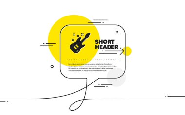 Elektro gitar ikonu. Devamlı sohbet pankartı. Müzik işareti. Müzik aleti sembolü. Sohbet mesajında Elektro Gitar simgesi. Yorum yap ve arka planda konuş. Vektör