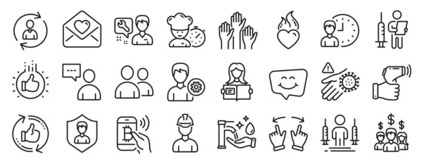 Set Von Menschen Symbolen Wie Benutzer Liebesbrief Person Info Symbole — Stockvektor