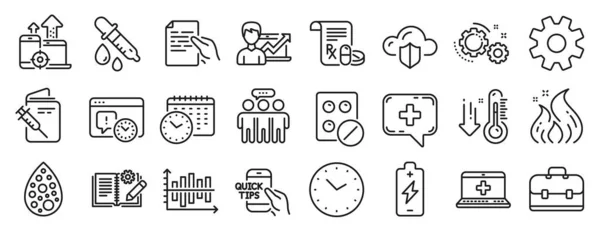 Set Van Science Iconen Zoals Kalendertijd Technische Documentatie Time Iconen — Stockvector