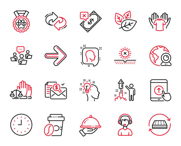 Векторный набор бизнес-направлений, связанных с органикой, ресторанным питанием и Swipe up. Ни солнца, ни собачьего соревнования и следующих знаков. Обновление, кофе на вынос и голова. Отказано в оплате. Вектор