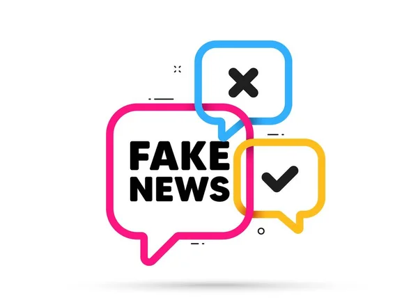 Fake News Banner Mit Blasen Chat Rabatt Gutschein Medienzeitungen Unterzeichnen — Stockvektor