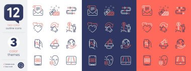 Gelir paralarını, GPS 'leri ve mevcut hat simgelerini. Save gezegeni, Metodoloji, SSD simgeleri dahil. Kalp, Arama Uygulaması, Posta bülteni web elemanları. Megafon, dönme hareketi, UV koruması. Vektör