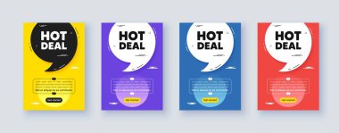 Tırnak içinde poster çerçevesi, virgül. Ateşli anlaşma etiketi. Özel fiyat tabelası. Reklam indirimleri sembolü. Alıntı baloncuğu. Ateşli bir mesaj. Vektör