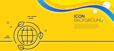 Eko enerji hattı simgesi. Soyut sarı arkaplan. Yeşil dünya işareti. Ekoloji güç sembolü. Asgari ekolojik enerji çizgisi simgesi. Dalga bayrağı konsepti. Vektör