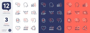 İş hiyerarşisi, Öksürük ve Uygulama ayarları dizisi simgeleri. Gülen surat, indirim kuponu, takım çalışması ikonları dahil. Foreman, Pay, Analiz Grafik Ağı elemanları. Tıbbi maske, iyi ruh hali. Vektör