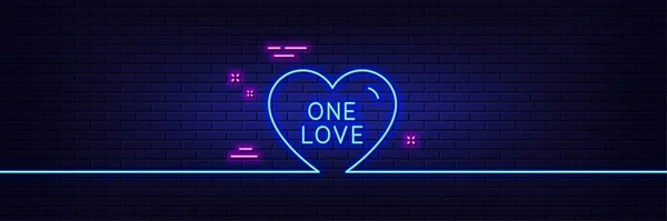 Neonový Světelný Efekt Jedna Ikona Čáry Lásky Sladké Znamení Srdce — Stockový vektor