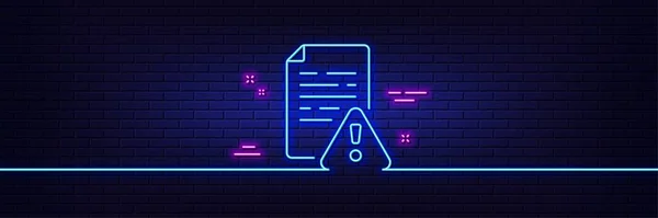 Неоновый Световой Эффект Restruction Manual Line Icon Предупреждающий Знак Символ — стоковый вектор