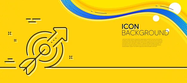 Reget Aim Line Icon Абстрактный Желтый Фон Знак Финансовая Цель — стоковый вектор