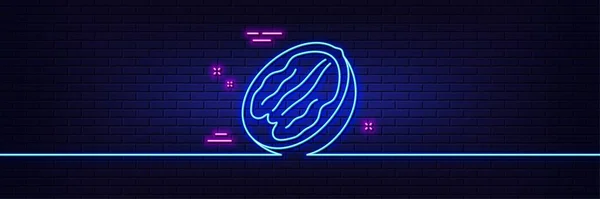 Neon Fényeffektus Diótörő Ikon Ízletes Mogyoró Jel Vegán Ételszimbólum Neonfényű — Stock Vector