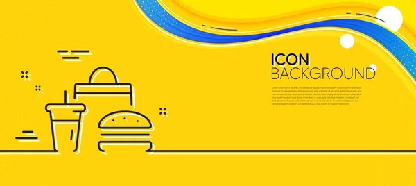 Pictogram Van Voedsellijn Abstracte Gele Achtergrond Maaltijdbestelbord Fast Food Symbool — Stockvector