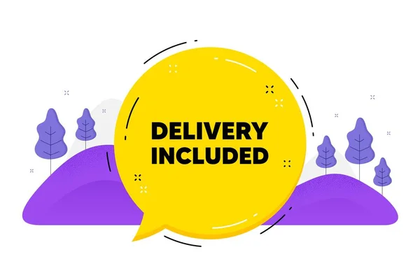 Delivery Included Text Speech Bubble Chat Balloon Free Shipping Sign — Stock Vector