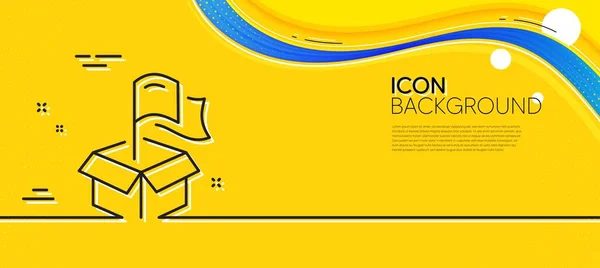 Vlaggenlijn Icoon Abstracte Gele Achtergrond Bezorglocatie Teken Pakket Bestemming Symbool — Stockvector