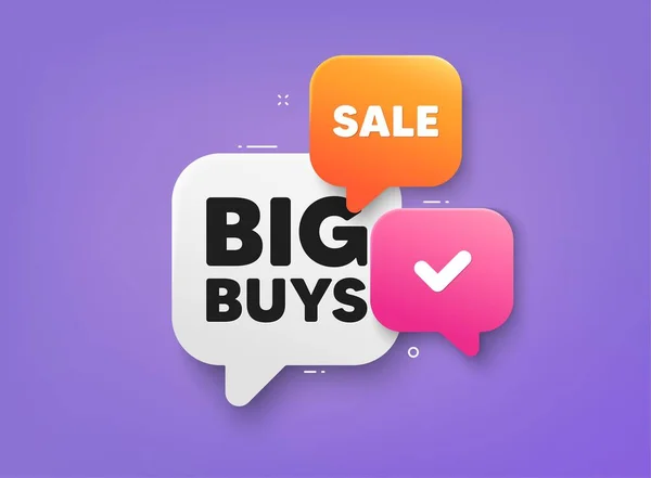 Big Buys Tag Bubble Chat Banner Rabatt Gutschein Preisschild Für — Stockvektor