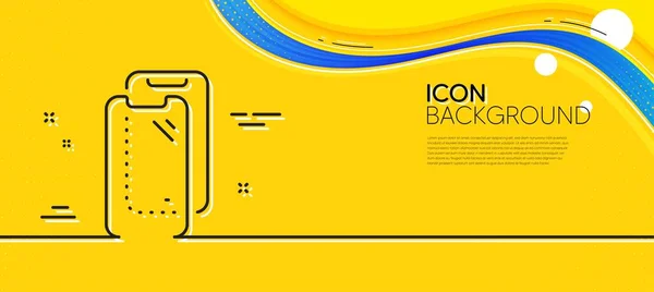 Εικονίδιο Γραμμής Γυαλιού Smartphone Αφηρημένο Κίτρινο Φόντο Πινακίδα Προστασίας Τηλεφώνου — Διανυσματικό Αρχείο