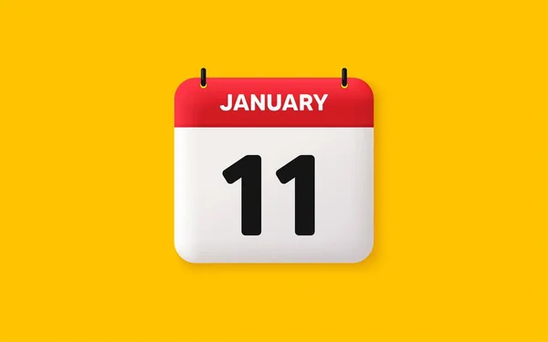 Ημερολόγιο Ημερομηνία Εικονίδιο 11Η Ημέρα Του Μήνα Εικονίδιο Ημερομηνία Προγράμματος — Διανυσματικό Αρχείο