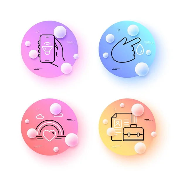 音乐应用 献血和空缺最小线图标 3D球或球按钮 Lgbt图标 用于网络 智能手机声 雇用工作 彩虹之心B — 图库矢量图片