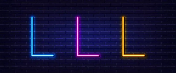 Lettera Iniziale Icona Effetto Linea Luminosa Neon Segno Carattere Tipografia — Vettoriale Stock