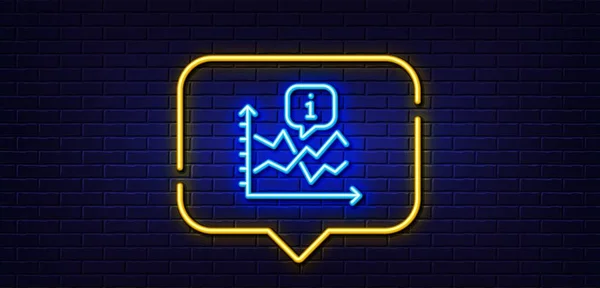 Neonlicht Sprechblase Wachstumsdiagramm Ikone Steigen Sie Diagramm Zeichen Dateninformationssymbol Hintergrund — Stockvektor
