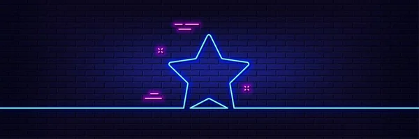 Neon Light Glow Effect Star Line Icon Best Rank Sign — Stock Vector