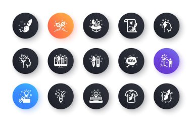Yaratıcılık simgeleri. Yaratıcı tasarımcı, fikir ve ilham. Fırça ve kalem klasik ikon seti. Web düğmelerini çember yapın. Vektör
