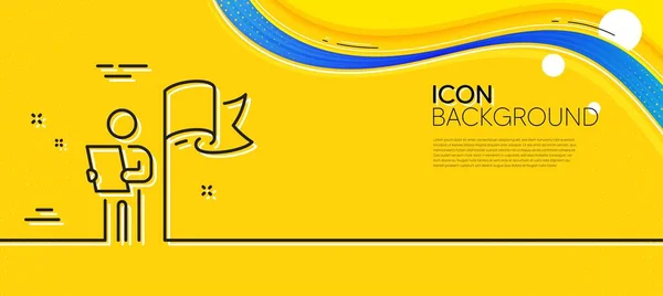 Leiderslijn Icoon Abstracte Gele Achtergrond Succes Vlaggenbord Winnaar Symbool Minimaal — Stockvector