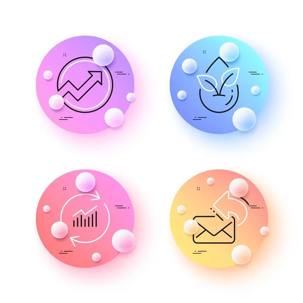 Audit Update Data Share Mail Minimal Line Icons Spheres Balls — Stock Vector