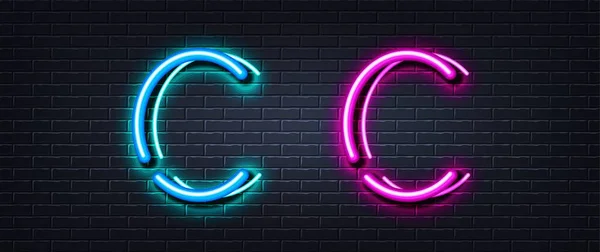 Initiële Letter Icoon Neon Lichtlijn Effect Lijntypografie Teken Grote Eerste — Stockvector