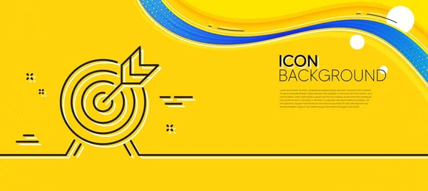 Archery Line Icon Abstract Yellow Background Amusement Park Attraction Sign — 스톡 벡터