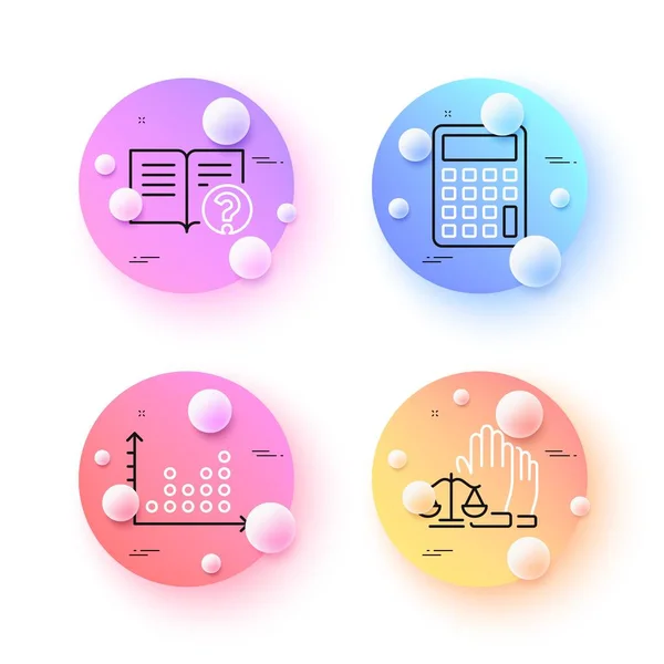 Court Jury Calculator Help Minimal Line Icons Spheres Balls Buttons — стоковый вектор