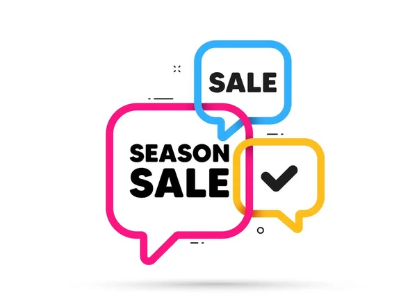 Season Sale Tag Ribbon Bubble Chat Banner Discount Offer Coupon — ストックベクタ