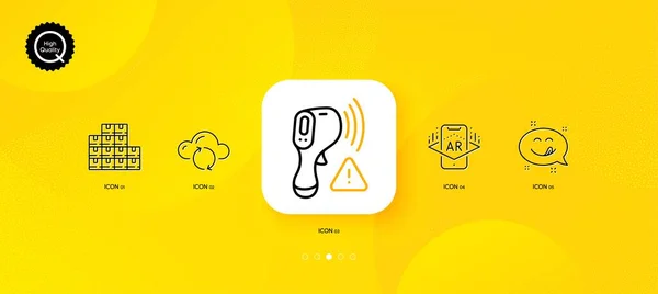 Cloud Sync Leckeres Lächeln Und Minimalzeilensymbole Für Den Großhandel Gelber — Stockvektor