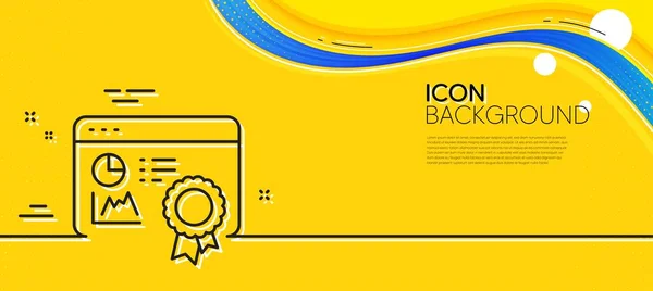 Ikona Statystyki Seo Streszczenie Żółtego Tła Znak Certyfikatu Wyszukiwarki Symbol — Wektor stockowy