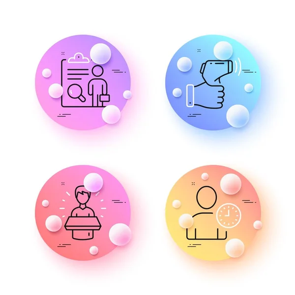 Electronic Thermometer Time Management Brand Ambassador Minimal Line Icons Spheres — стоковый вектор