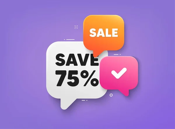 Percent Tag Bubble Chat Banner Discount Offer Coupon Sale Discount — стоковый вектор