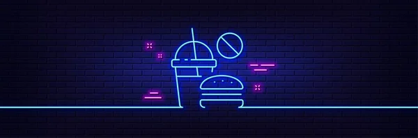 Effetto Luce Neon Ferma Icona Della Linea Fast Food Hamburger — Vettoriale Stock