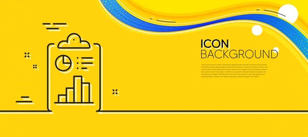 Report Line Icon Abstract Yellow Background Accounting Clipboard Document Sign — Wektor stockowy