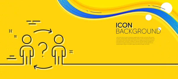 Delegate Question Line Icon Abstract Yellow Background Teamwork Help Sign — Wektor stockowy
