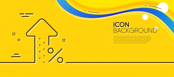 Increasing Percent Line Icon Abstract Yellow Background Discount Sign Credit — Stockvector
