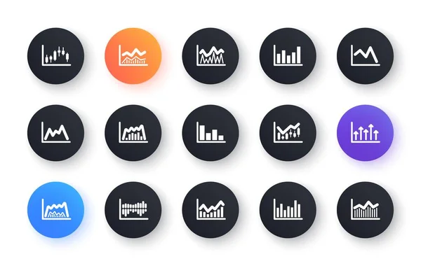 Charts Graphs Icons Candlestick Graph Infochart Report Diagram Presentation Classic — Stock Vector