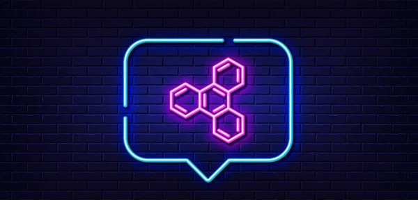 Neon Light Speech Bubble Chemical Formula Line Icon Chemistry Lab — Vetor de Stock