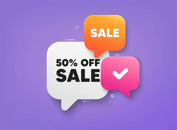 Sale Percent Discount Bubble Chat Banner Discount Offer Coupon Promotion — Stock vektor