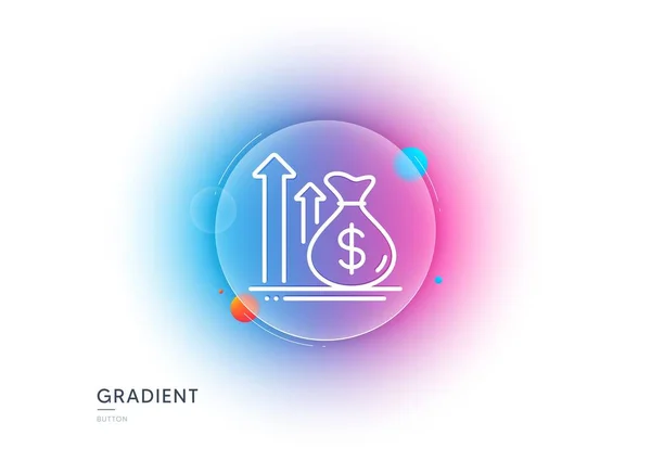 Budget Profit Line Icon Gradient Blur Button Glassmorphism Money Loan — Image vectorielle