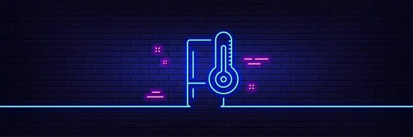 Neon Fényeffektus Egykamrás Hűtővonal Ikon Hűtőjel Fagyasztó Tároló Szimbólum Neonfényű — Stock Vector